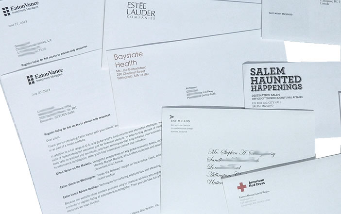 direct mail letter and envelopes